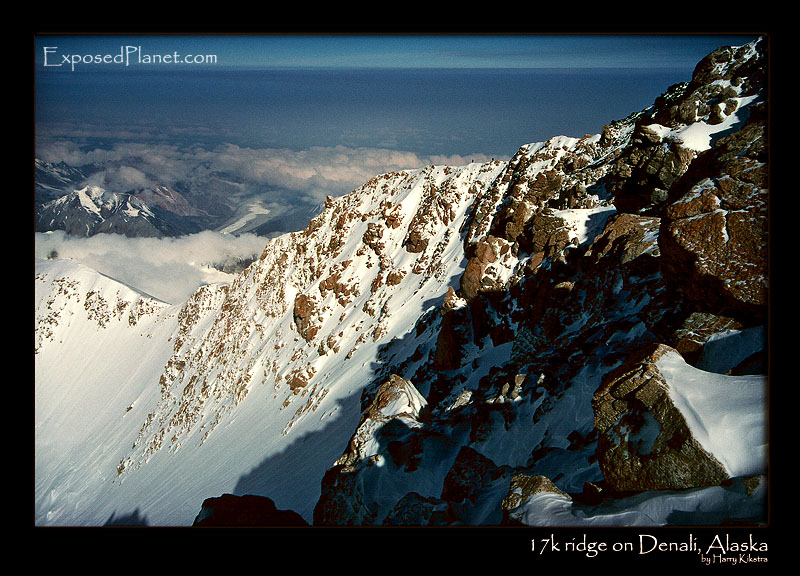 climbers on 17k ridge, Denali, Alaska