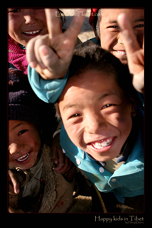 Happy kids in Tibet