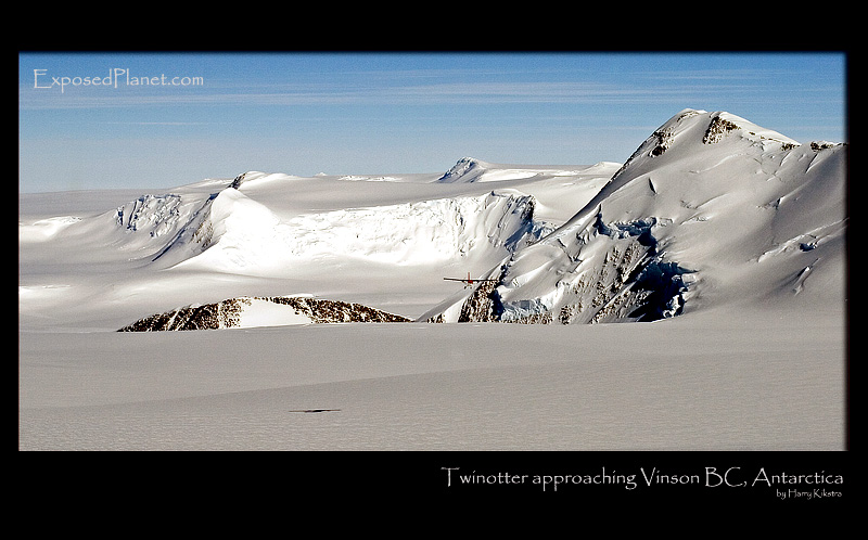 Twinotter landing at Vinson BC, Antarctica