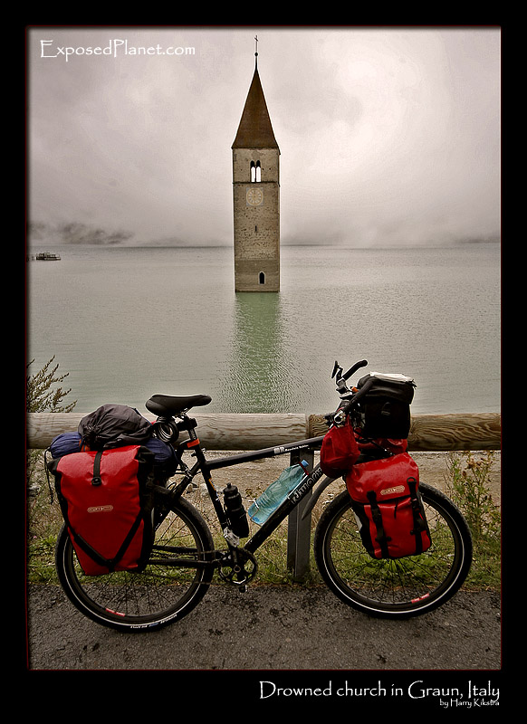 Drowned church in Graun, Italy