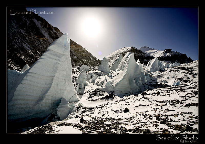 Sea of Ice Sharks near Everest, Tibet