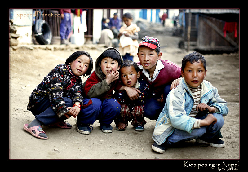 Street children in Phakding, Nepal