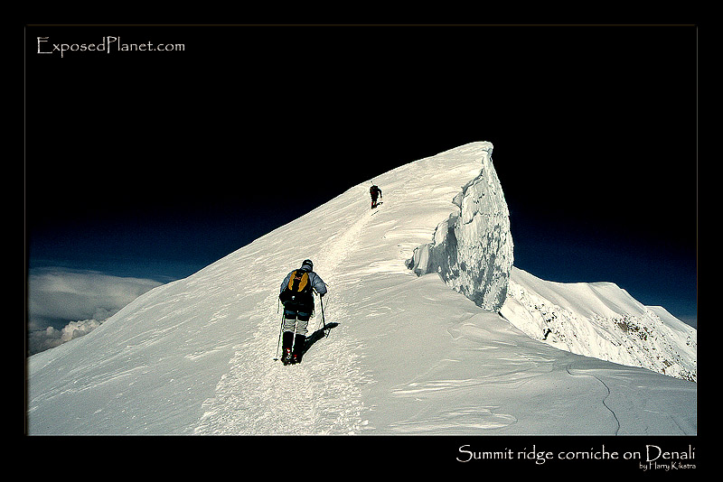 Corniche on the summit ridge of Denali, Alaska