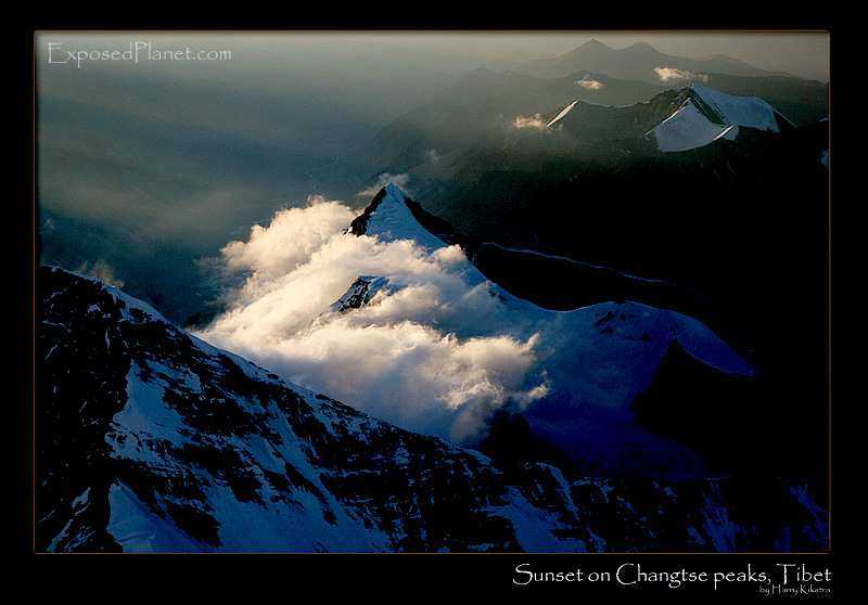 Sunset on Changstse peaks, Tibet