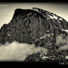 Half Dome in Yosemite Valley in winter