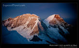 Twin summits of Huascaran from the east at dawn, Peru