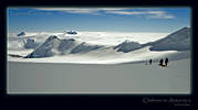 Climbers with sleds on Antarctica