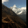 Phortse town and Ama Dablam in Khumbu Valley, Nepal